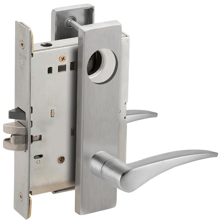 Schlage Grade 1 Entrance Office Mortise Lock, Less Cylinder, 12 Lever, L Escutcheon, Satin Chrome Finish, Ri L9050L 12L 626 RH